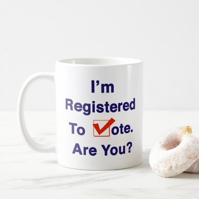 Taza De Café Estoy inscrito para votar 2026 (Con donut)