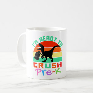 TAZA DE CAFÉ ESTOY LISTO PARA APROBAR PRE-K - DINOSAURIO GENIAL