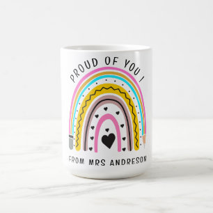 Taza De Café Estoy orgulloso de ti, colorido estímulo de profes