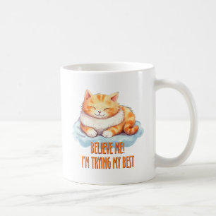 Taza De Café Estoy probando mi mejor gato Naranja.