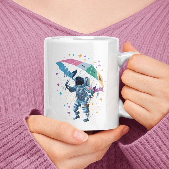 Taza De Café Estrella astronauta de resumen meteorológico espac (Subido por el creador)