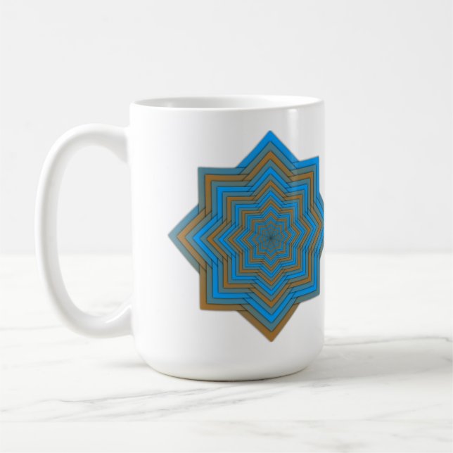 Taza De Café Estrella azul celeste y ámbar (Izquierda)