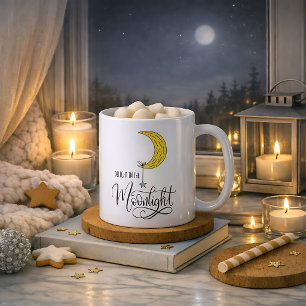 Taza De Café Estrella caprichosa y luna Luz de luna 