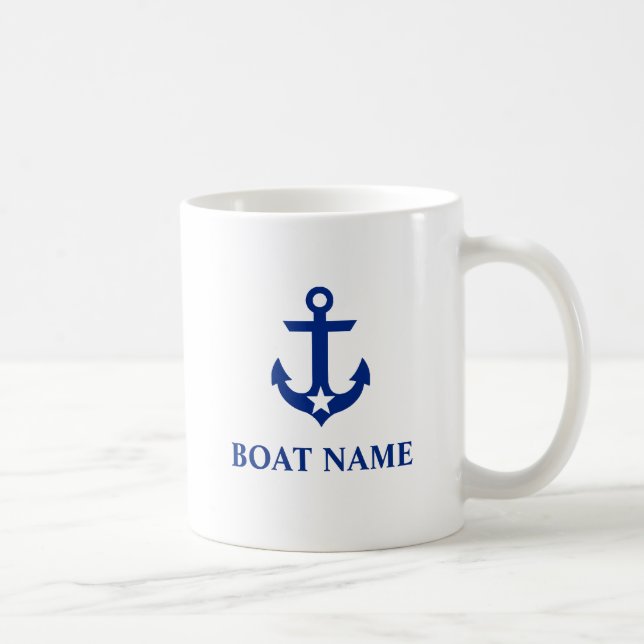 Taza De Café Estrella de anclaje de nombre de barco náutico (Derecha)