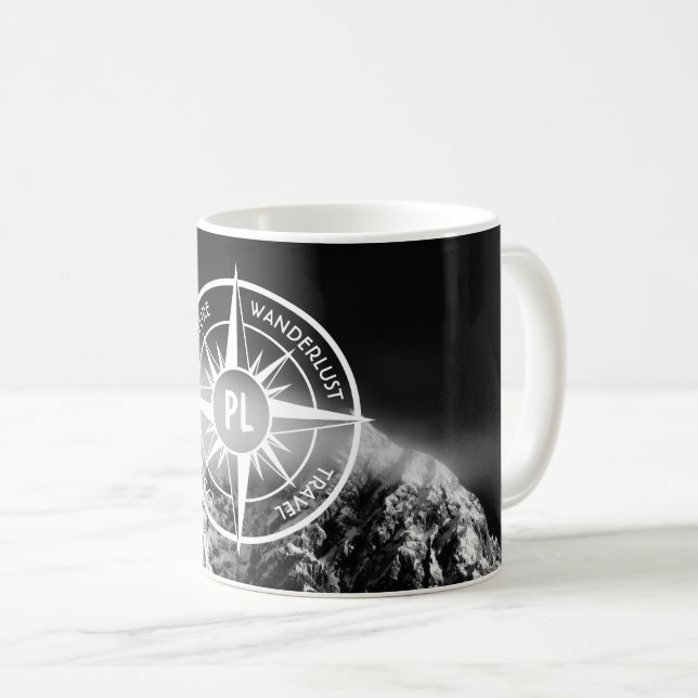 Taza De Café Estrella de brújula emblema monopólico montañas dr (Anverso derecho)