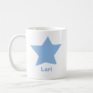 Taza De Café Estrella de cinco puntas garabateada con nombre o 