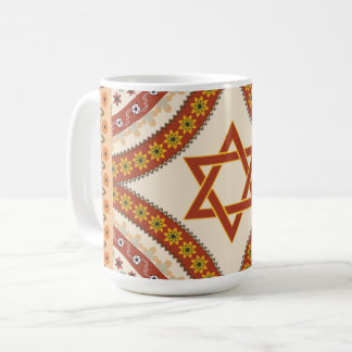 Taza De Café Estrella de David Elegant Vintage Arte Judío Flora