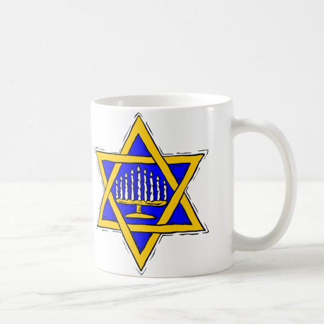 Taza De Café Estrella de David y Menorah (Derecha)