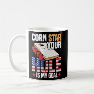 Taza De Café Estrella de maíz Cornhole tu agujero es mi objetiv