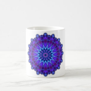 Taza De Café Estrella de Mandala en azul
