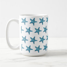 Estrella de mar azul acuarela náutica
