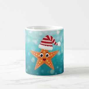 Taza De Café Estrella de mar celebrando la Navidad