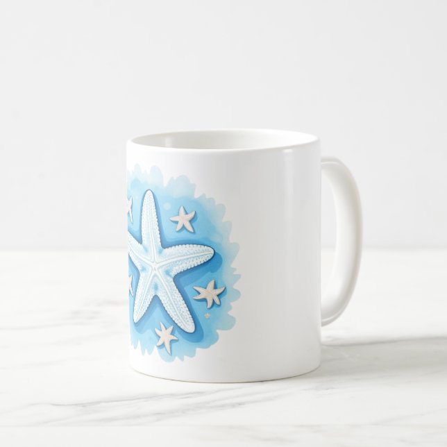 Taza De Café Estrella de mar en azul (Anverso derecho)