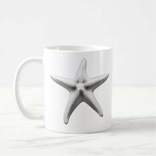 Taza De Café Estrella de mar en blanco y negro