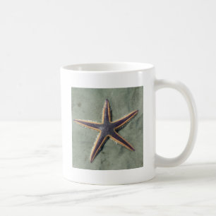 Taza De Café Estrella de mar morada Starfish en la playa
