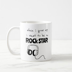 Taza de café estrella de rock cuando crezca