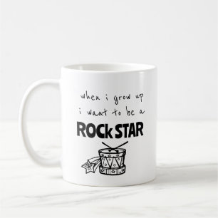 Taza de café estrella de rock cuando crezca