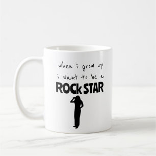 Taza de café estrella de rock cuando crezca