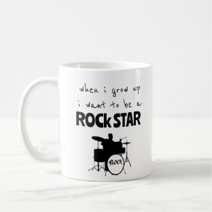 Taza de café estrella de rock cuando crezca