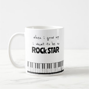 Taza de café estrella de rock cuando crezca