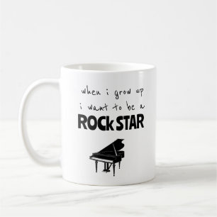 Taza de café estrella de rock cuando crezca