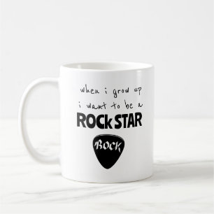 Taza de café estrella de rock cuando crezca