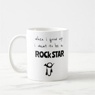 Taza de café estrella de rock cuando crezca