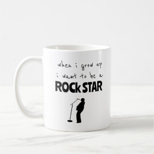 Taza de café estrella de rock cuando crezca