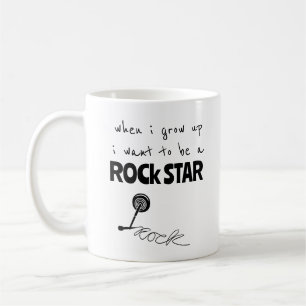 Taza de café estrella de rock cuando crezca