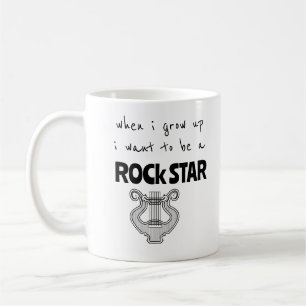 Taza de café estrella de rock cuando crezca