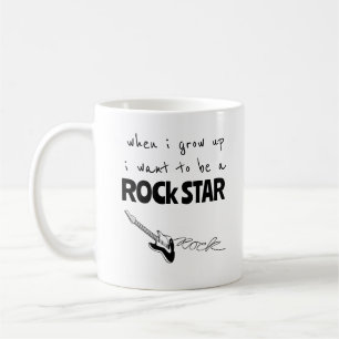Taza de café estrella de rock cuando crezca