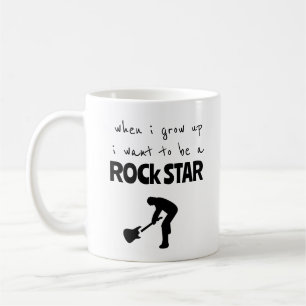 Taza de café estrella de rock cuando crezca