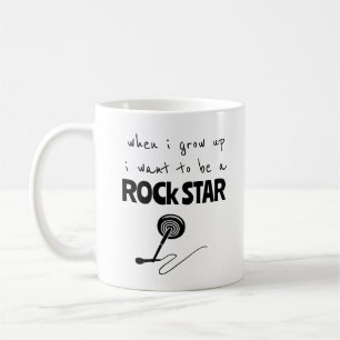 Taza de café estrella de rock cuando crezca