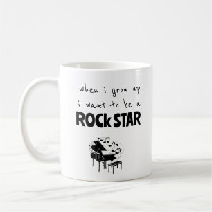Taza de café estrella de rock cuando crezca