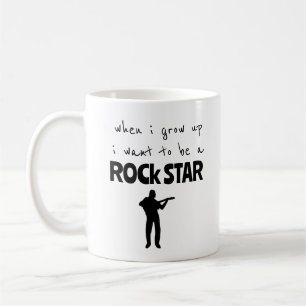 Taza de café estrella de rock cuando crezca
