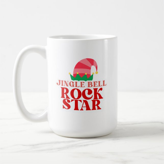 Taza De Café Estrella de rock Jingle Bell, Navidades (Izquierda)