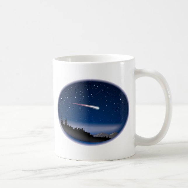 Taza De Café Estrella de tiro sobre paisaje nocturno (Derecha)