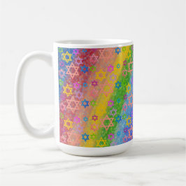 Taza De Café Estrella del arcoiris abstracta moderna de David