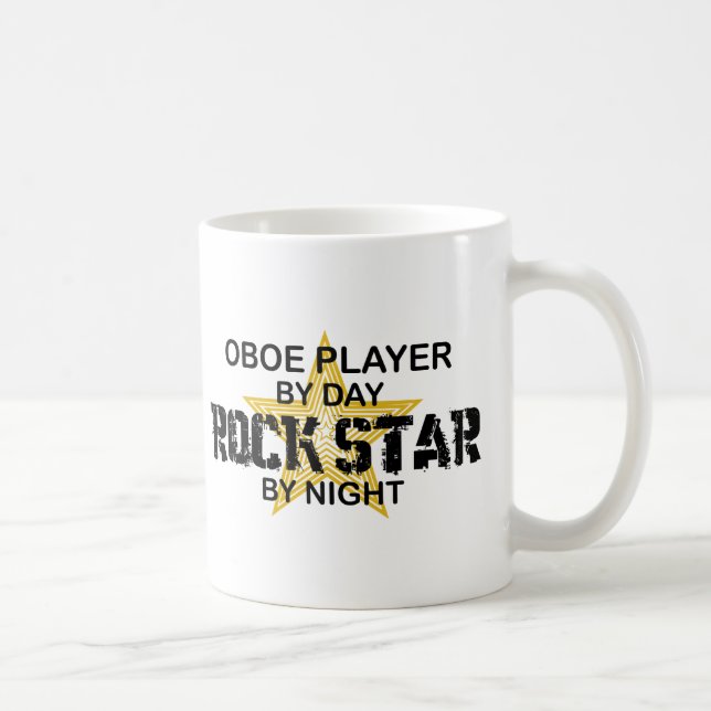 Taza De Café Estrella del rock de Oboe por noche (Derecha)