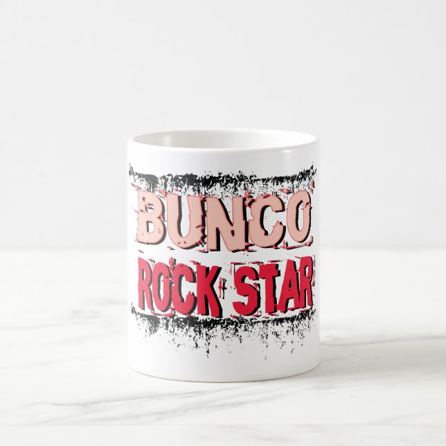 Taza De Café estrella del rock del bunco en rosa (Centro)