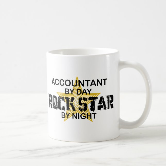 Taza De Café Estrella del rock por noche - contable (Derecha)