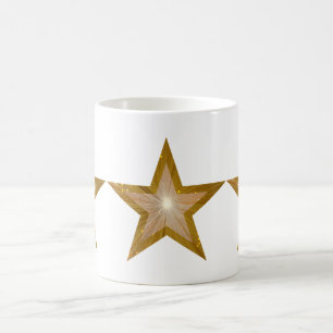 Taza De Café Estrella dorada 3 estrellas mugre blanco