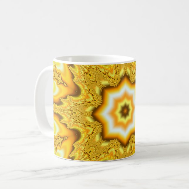 Taza De Café Estrella dorada Fractal Mug (Anverso izquierdo)