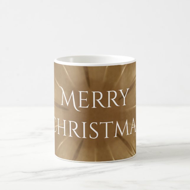 Taza De Café Estrella elegante de Navidades marrones dorados en (Centro)