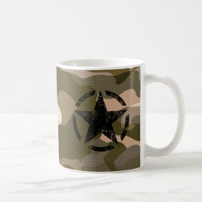 Taza De Café Estrella en estilo de la arpillera (Derecha)