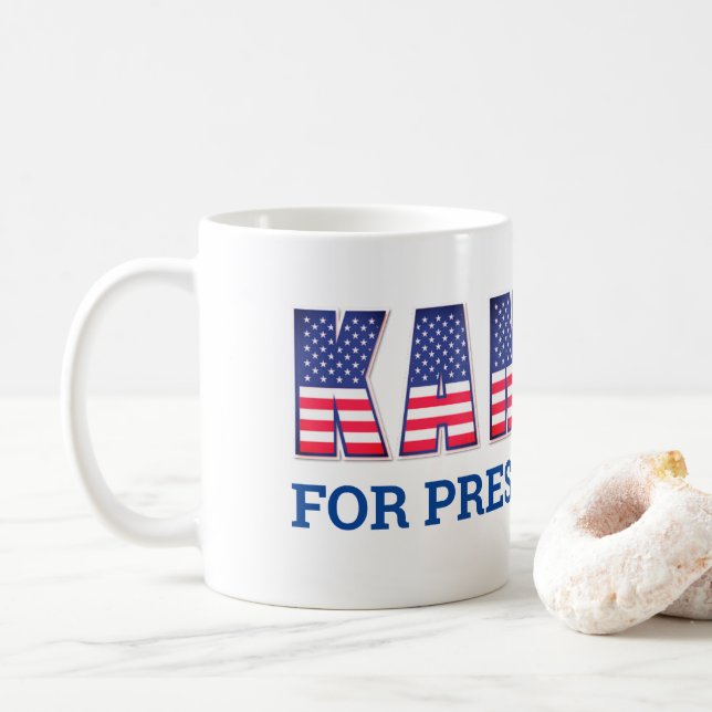 Taza De Café Estrella española "Kamala para presidente" (Con donut)