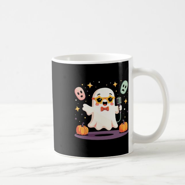 Taza De Café Estrella fantasma de Halloween con micrófono (Derecha)