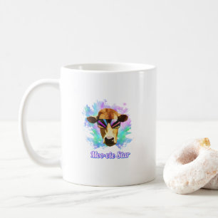 Taza De Café Estrella lunar Cow graciosa