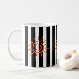 Taza De Café Estrella negra de banda blanca