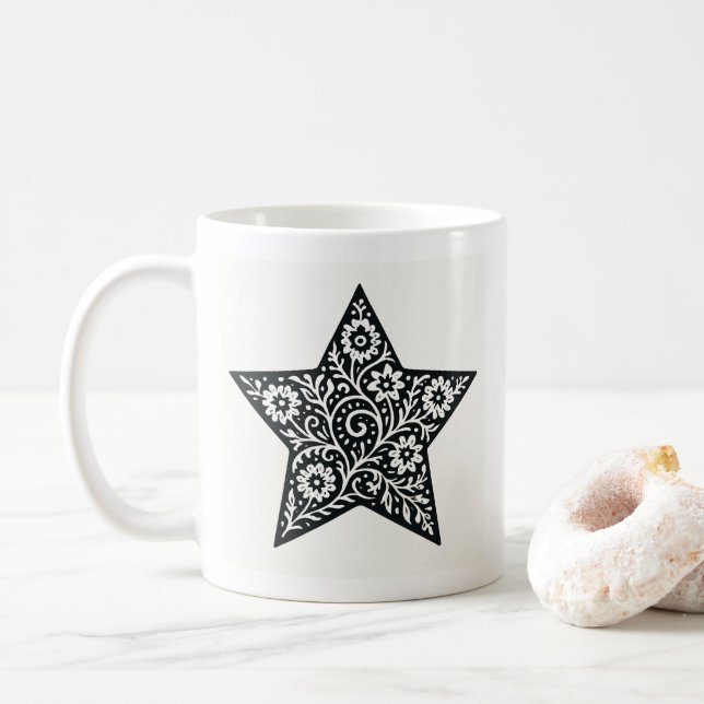 Taza De Café Estrella ornamental Mug (Con donut)